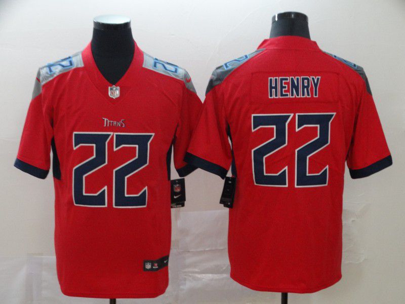Men Tennessee Titans 22 Henry Red New Nike Vapor Untouchable Limited NFL Jersey